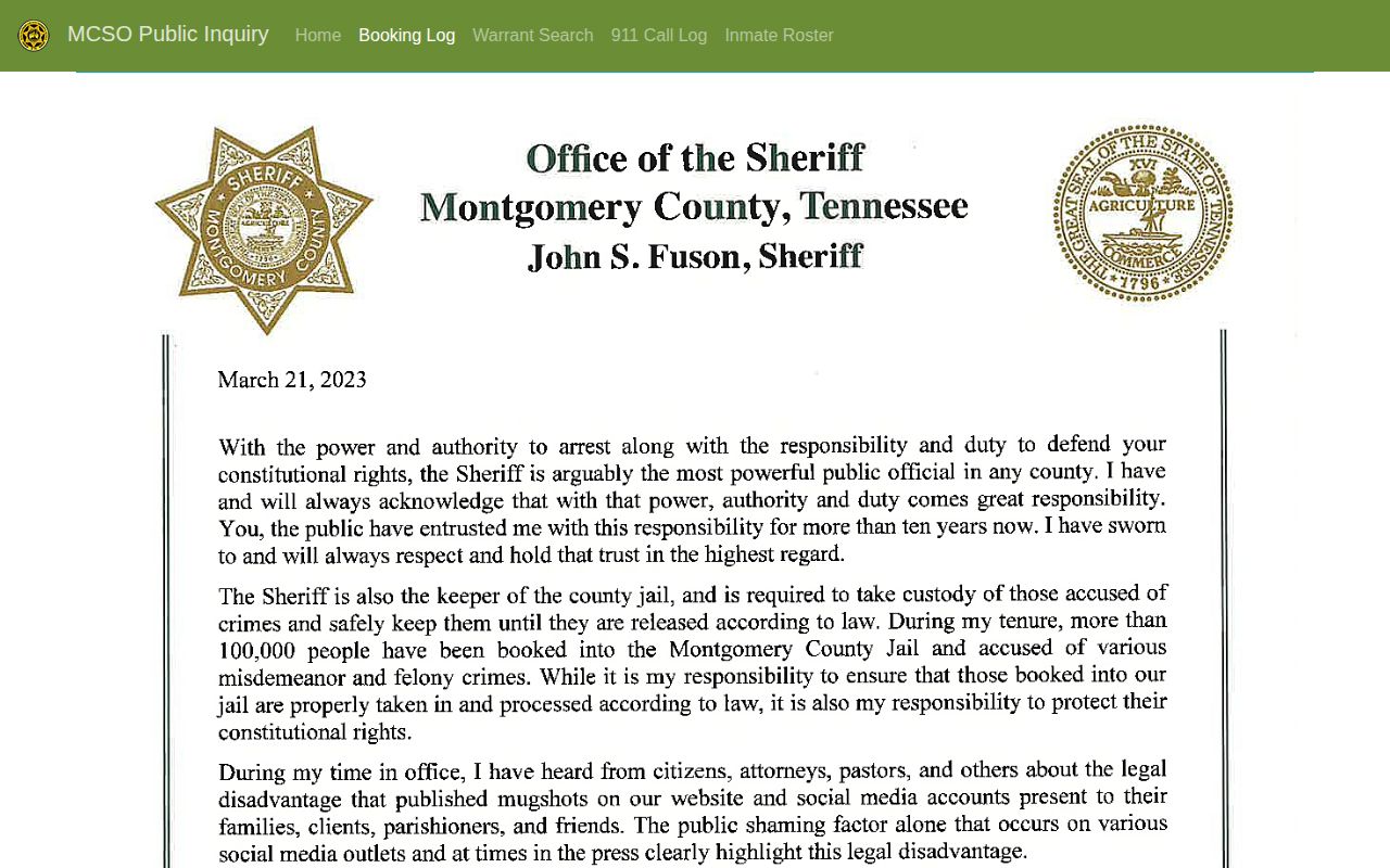 Montgomery County four-day arrest booking log